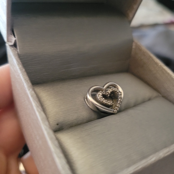 People's heart pendant - Silver with diamond accents - Picture 5 of 7